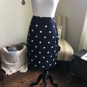 Banana Republic Navy Polka Dot skirt size 6